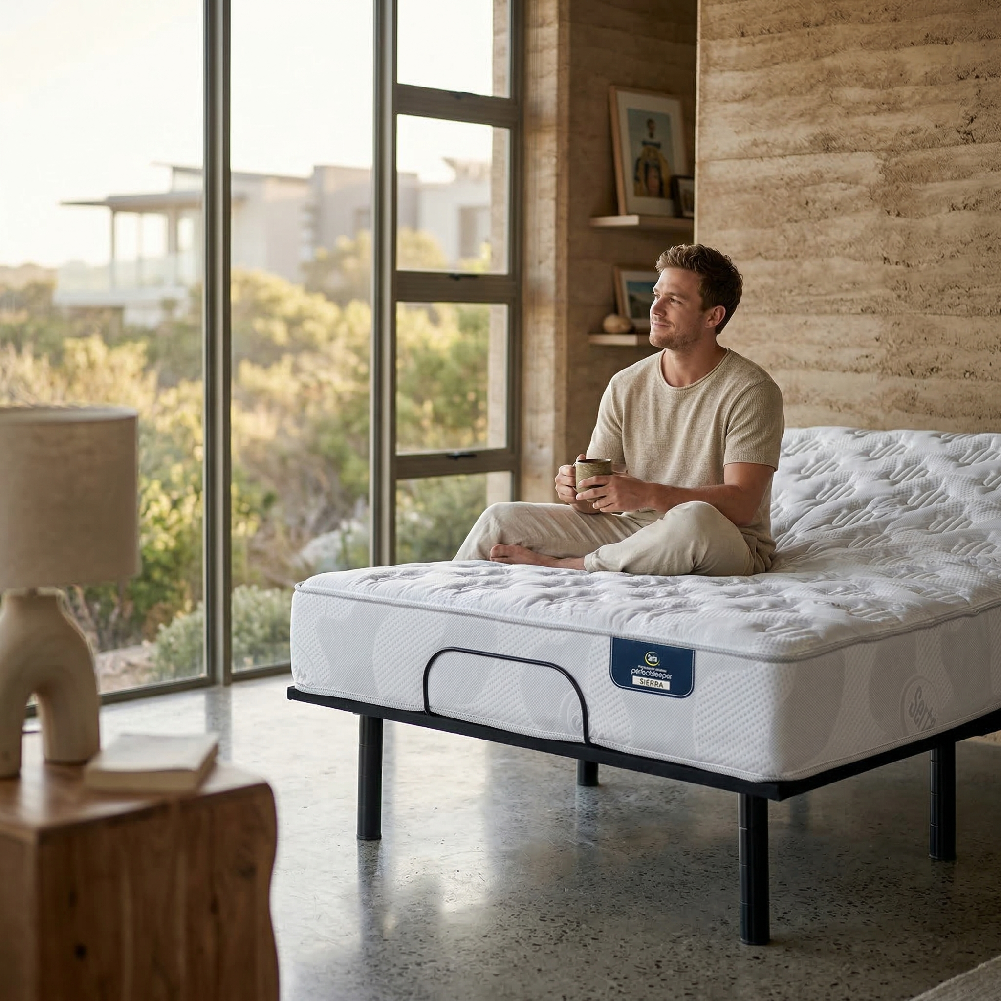 Dreamotion Adjustable Foundation And Serta Carina Mattress Set